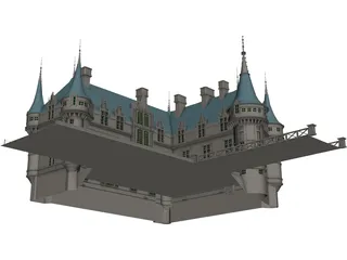 Chateaux Azay Le Rideau 3D Model preview