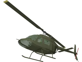 Bell 206 JetRanger [+Interior] 3D Model preview