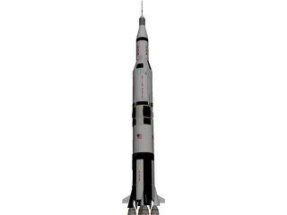 Apollo Saturn V Rocket 3D Model preview