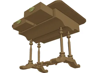 Table Biedermeier 3D Model preview