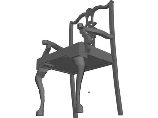 Chair Chippendale Cabriole Leg 3D Model preview