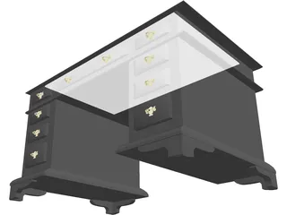 Desk English Writting 3D Model preview