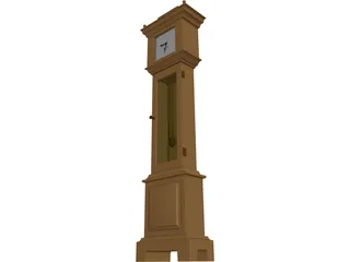 Clock Grandfather 3D Model preview