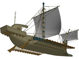 Greek Warship 3D Model preview