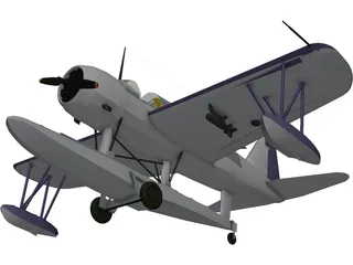 Vought OS2U Kingfisher 3D Model preview