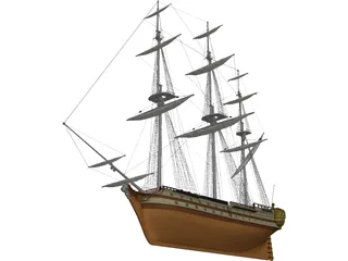 Le Glorieux Ship Of Line 3D Model preview