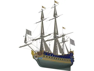 Le Soleil Royal Ship Of Line 3D Model preview