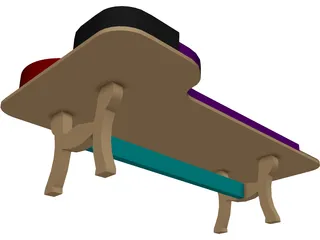 Roulette Table 3D Model preview