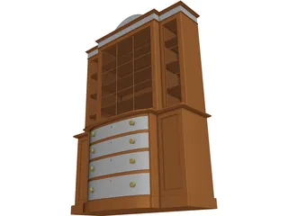Bookcase Satinwood 3D Model preview