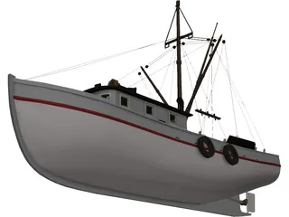 Shrimp Boat 3D Model preview