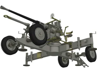 Bofors M1 (40 mm) 3D Model preview