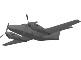 Beechcraft King Air B-200 Beech King 3D Model preview