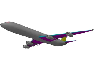 Airbus A340 3D Model preview