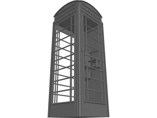 Telephone Booth 3D Model preview