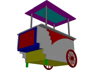 Vending Peddler's Cart 3D Model preview