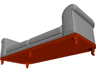 Sofa Round Back 3D Model preview