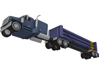 Liquid Nitrogen Carrier Truck 3D Model preview