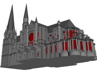 Cathedral Chartres 3D Model preview
