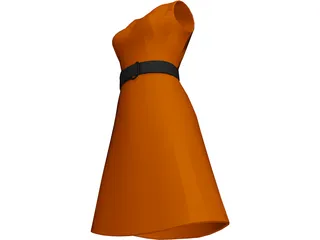 Woman Dress 3D Model preview