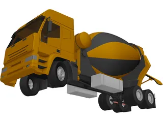 Euro Cement Mixer 3D Model preview