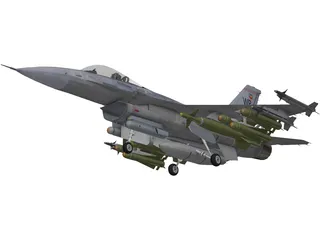 F-16C USAF 3D Model preview