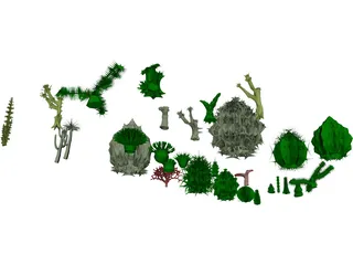 Cactuses Collection 3D Model preview