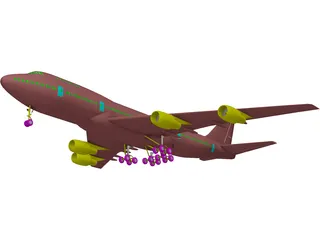 Boeing 747-200 3D Model preview