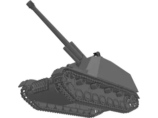 Sd.KfZ 165 Hummel Mobile Artillery 3D Model preview