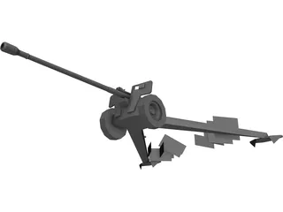 M-46 Anti-Tank Gun 3D Model preview