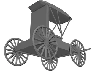 Buggy Horse Drawn 3D Model preview