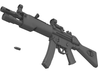 H&K MP5A4 Tactical Submachinegun 3D Model preview