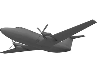 Beechcraft Super King Air 200 3D Model preview