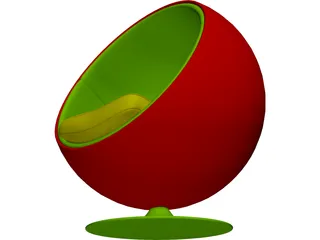 Egg Chair 3D Model preview
