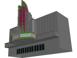 Artist Marquee with Neons 3D Model preview
