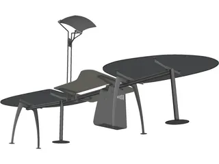 Super Office Desk 3D Model preview