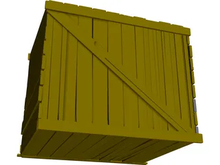 Wooden Crate 3D Model preview