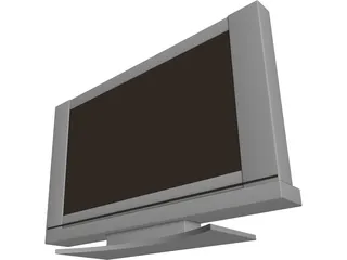 Plasma LCD Flatscreen TV 3D Model preview