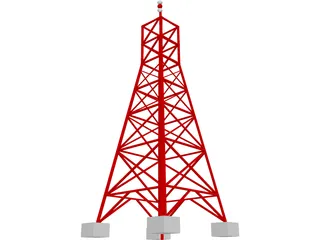 Radio Transmission Tower 3D Model preview