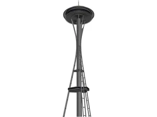 Seattle Space Needle Tower 3D Model preview