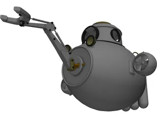 Submarine Sub Fantasy 3D Model preview