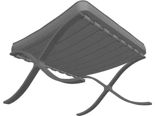 Mies van der Rohe-Barcelona Stool 3D Model preview