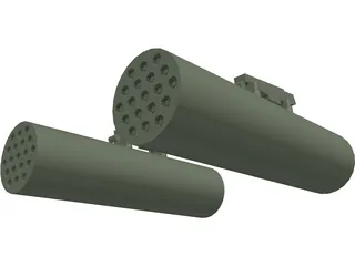 19 Shot Rocket Pod 3D Model preview