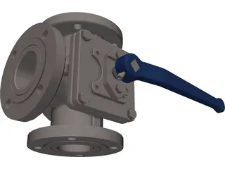 3-Way Valve 3D Model preview