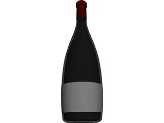 Wine Bottle 3D Model preview