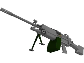 Squad Automatic Weapon 3D Model preview