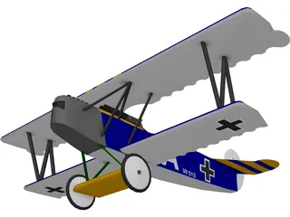 Fokker D.VII 3D Model preview