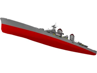 Fletcher Class Destroyer 3D Model preview
