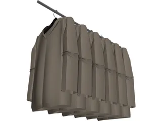 Jackets on Hangers 3D Model preview