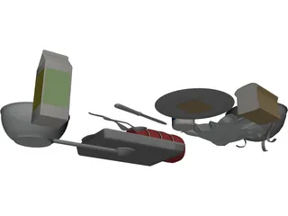 Meal Prep Items 3D Model preview
