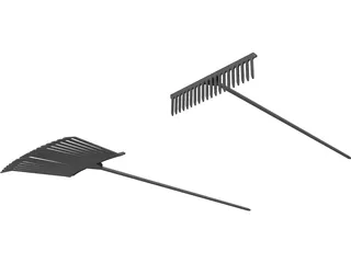 Lawn Rakes 3D Model preview